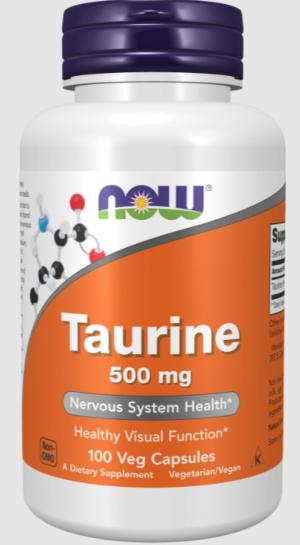 Taurine 500 mg - Now Foods - 100 Gélules 