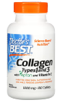 Collagene Type 1 and 3 - Peptan et vitamine C - 1000mg - 180 gélules - Doctor's Best 