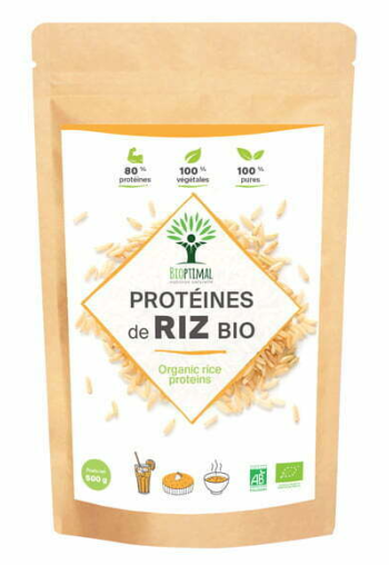 Protéines de Riz Bio en poudre - 80% de protéines  - 500g
