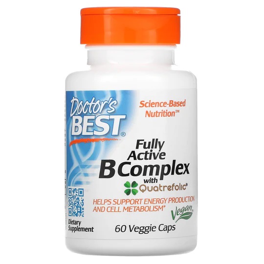 Fully Active B COMPLEX quatrefolic - 60 Gélules. - Doctor's Best