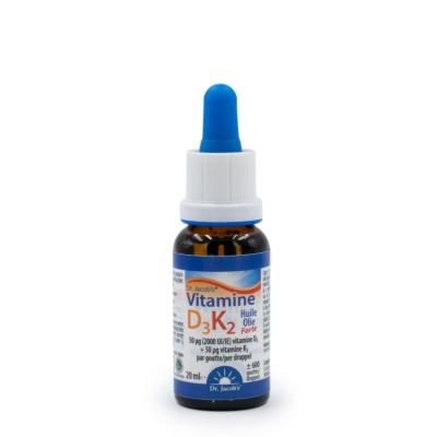 Vitamines D3 K2 FORTE 200O UI DR JACOB'S Allemagne