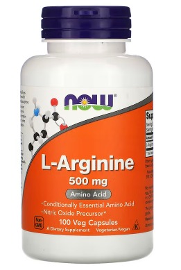 L-arginine - 500 mg - 100 caps. NOW Foods