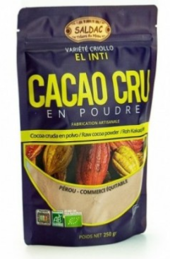 Cacao criollo cru pur en poudre bio 250g  Saldac  
