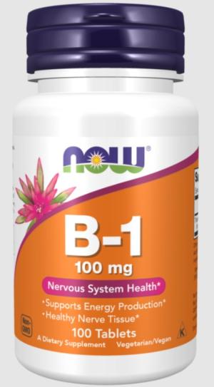 Vitamine B1 Thiamine - Now Foods - 100mg - 100 Comprimés