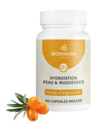 Huile d'Argousier Bio en gélules - Peau Hydratée et repulpée - 60 capsules - Biokhaan 