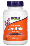 Lécithine de soja sans OGM - lecithin non-ogm - 1200mg - 100 capsules - Now Foods  