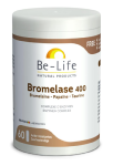 BROMELASE 400 - Enzymes - Bromélaïne, Papaïne, Taurine - Be-Life - 60 gélules 
