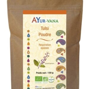 Tulsi Bio en poudre (basilic sacré) - 150g - Ayur-vana
