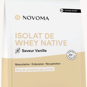 Isolat  Whey Native vanille 900 g - Novoma