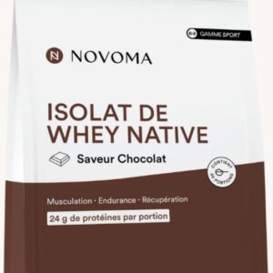 Isolat de whey native chocolat 900 g - Novoma