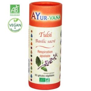 Tulsi Extrait Bio (basilic sacré) 60 gélules Ayur-vana Paris Herba Barona