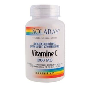Vitamine C 1000mg Solaray action prolongée 100 comp Paris Herba Barona