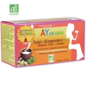 Tisane Tulsi et Gingembre bio 25 sachets Ayur-vana Paris Herba Barona