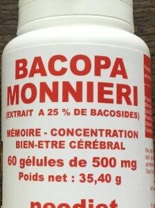 Bacopa Monnieri (bacosides) Extrait – Flacon de 60 gélules Paris Herba Barona