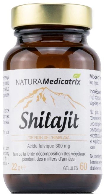 Shilajit NaturaMedicatrix 60 Gélules 300mg 50% Acide Fulvique Paris Herba Barona