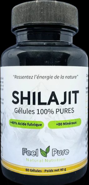Shilajit pur en gélule de Feel pure – 70 % acide fulvique Paris Herba Barona