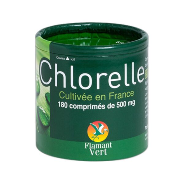 Chlorelle Flamant Vert 180 comprimes etiquette ingredients Paris Herba Barona