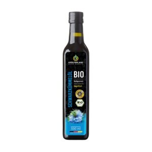 Huile de nigelle bio non filtree Krauterland 500 ml bouteille bleue Paris Herba Barona