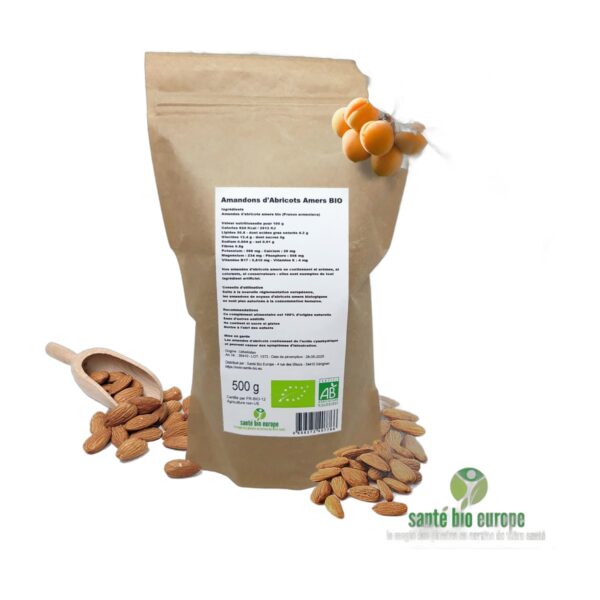 Amandons d Abricots Amers Bio Sante Bio Europe 500g Paris Herba Barona