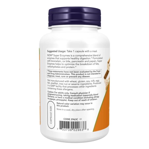 Super Enzymes Now Foods 90 capsules side Paris Herba Barona