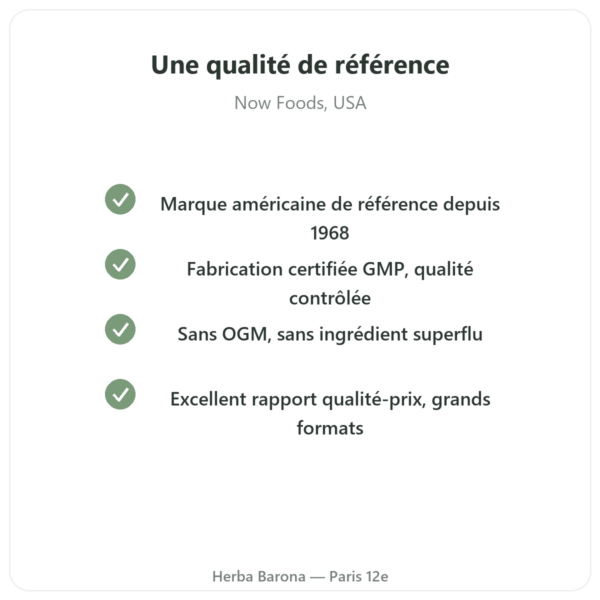 Acétyl-L-Carnitine 500 mg – NOW Foods – 100 gélules végétales qualite Paris Herba Barona