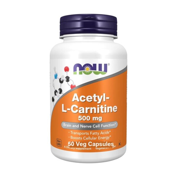 Acetyl-L-Carnitine 500 mg 50 gelules NOW Foods Paris Herba Barona