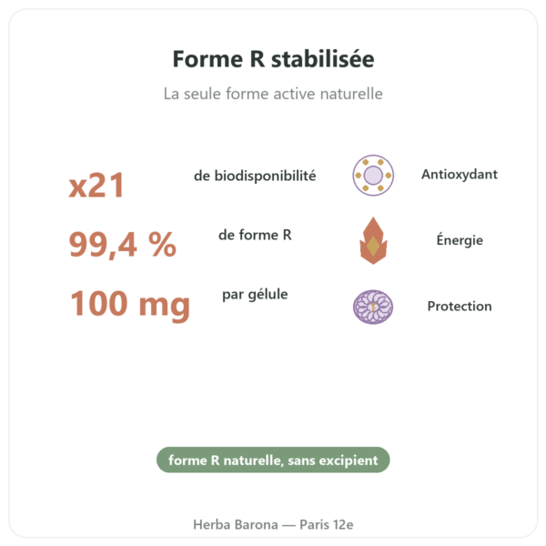 Acide R-alpha-lipoique 100 mg – DYNVEO – 60 gélules bienfaits et chiffres Paris Herba Barona