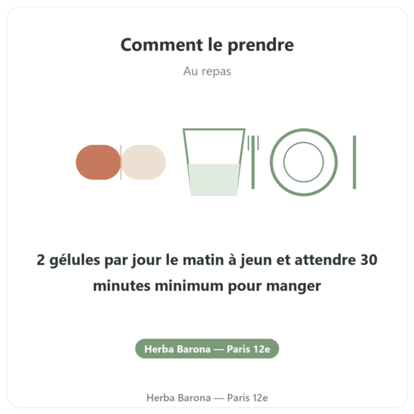 Artichaut 500 mg (5% de cynarine) 60 gel Dynveo mode emploi conseil de prise Paris Herba Barona