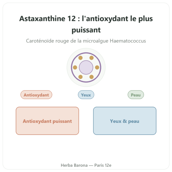 Astaxanthine 12 mg – Jarrow Formulas – 60 Softgels presentation Paris Herba Barona