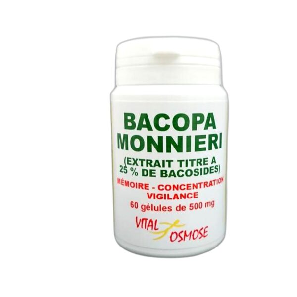 Bacopa Monnieri extrait bacosides 60 gelules Vital Osmose Paris Herba Barona