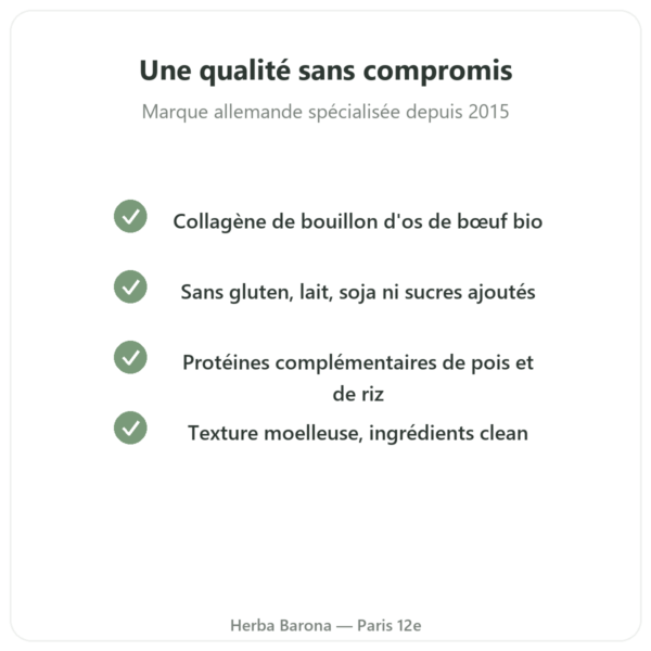 Barre de collagène brownie – Jarmino qualite Paris Herba Barona