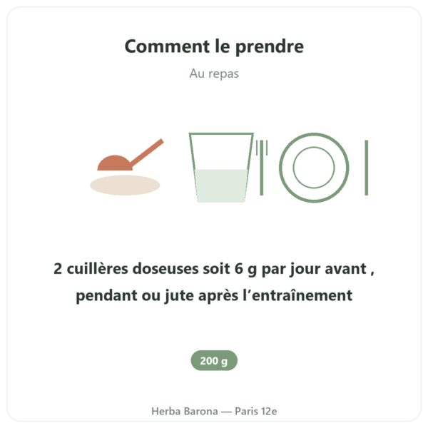 BCAA 2.1.1 – Dynveo – poudre 200 g mode emploi conseil de prise Paris Herba Barona