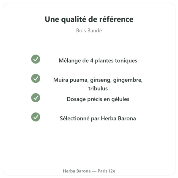 Bois Bandé – 75 gélules – aphrodisiaque rapide qualite Paris Herba Barona