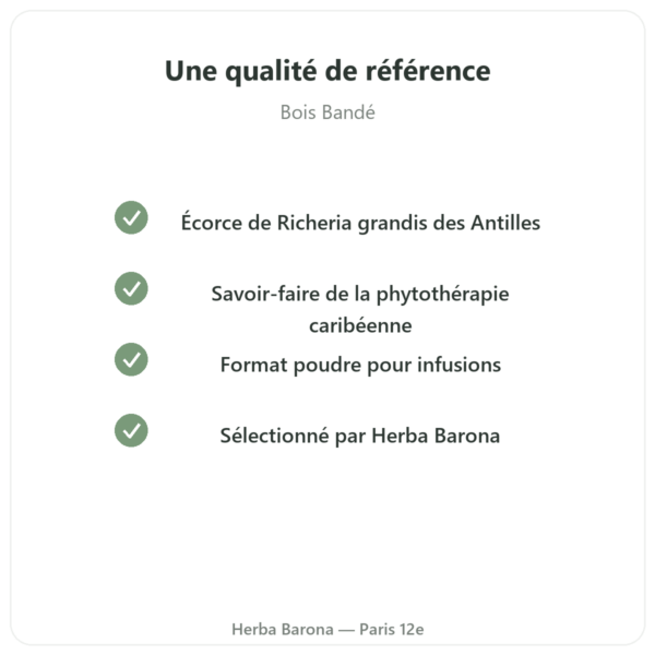 Bois Bandé en poudre aphrodisiaque pour homme qualite Paris Herba Barona