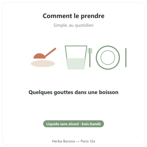 Bois Bande Liquide Sans Alcool Aphrodisiaque – Acheter mode emploi conseil de prise Paris Herba Barona
