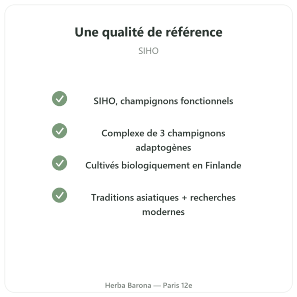 Boostalife Bio – SIHO 60 gélules (Reishi, Chaga, Hericium) qualite Paris Herba Barona