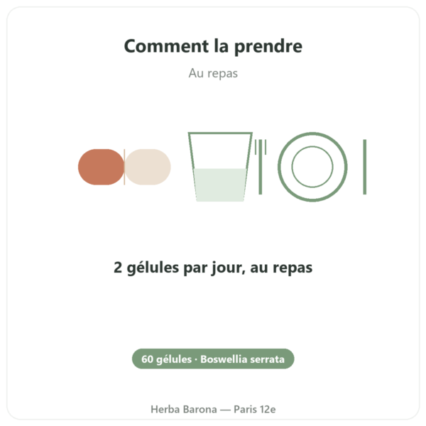 Boswellia – Ayur-vana – 60 gélules mode emploi conseil de prise Paris Herba Barona
