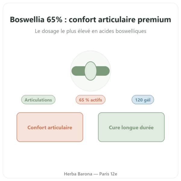 Boswellia Serrata 65% – Ayur-vana – 120 gélules presentation Paris Herba Barona