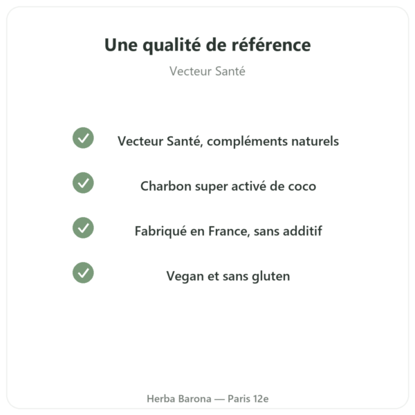 Charbon Végétal – Super Activé – Poudre instantanée – 150 g Vecteur Santé qualite Paris Herba Barona