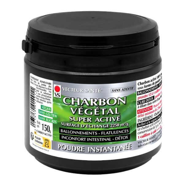 Charbon Vegetal Super Active poudre 150g Vecteur Sante Paris Herba Barona