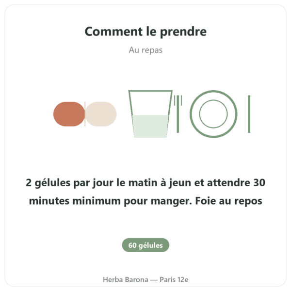 Chardon Marie bio Dynveo 60 gélules 200mg mode emploi conseil de prise Paris Herba Barona