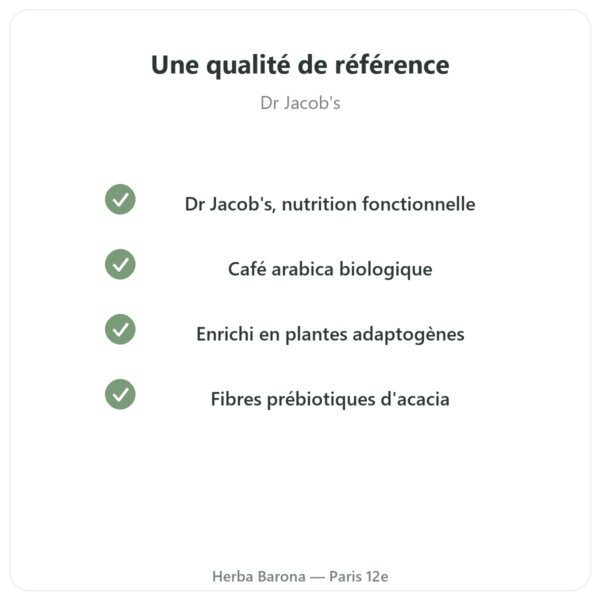 Chi café BIO Soluble Dr Jacob's 400 g qualite Paris Herba Barona