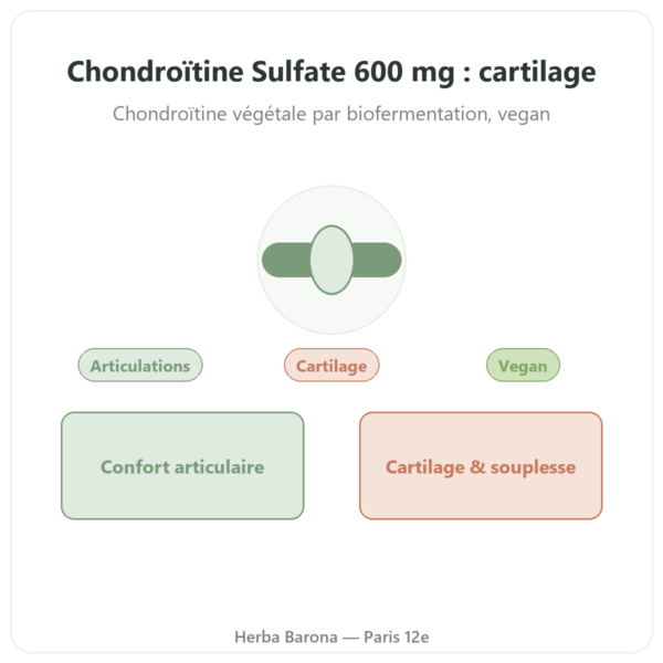 Chondroïtine Sulfate 600 mg – 60 gélules – Dynveo presentation Paris Herba Barona