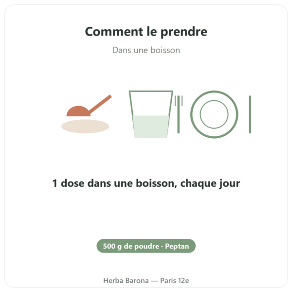 Collagène Peptide Type 1 Boeuf 500g – Nutrimuscle mode emploi conseil de prise Paris Herba Barona