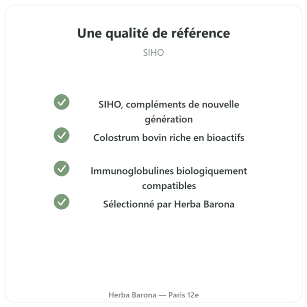 Colostrum – SIHO – 60 gélules qualite Paris Herba Barona