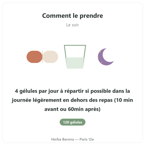 Complexe Magnésium 360 – Dynveo – 120 gélules mode emploi conseil de prise Paris Herba Barona