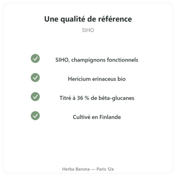 Crinière de Lion Bio – SIHO 60 gélules qualite Paris Herba Barona