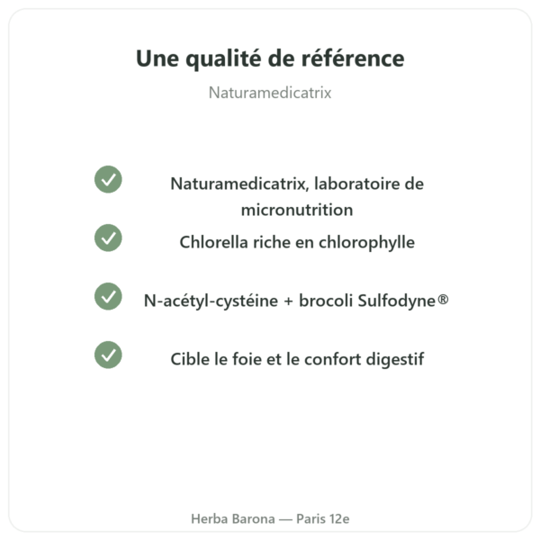 Detox Naturamedicatrix - 90 gélules - Foie et digestion qualite Paris Herba Barona