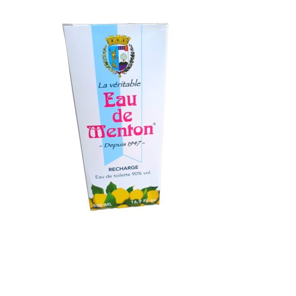 Eau de Menton 500ml recharge boite Prestige de Menton Paris Herba Barona