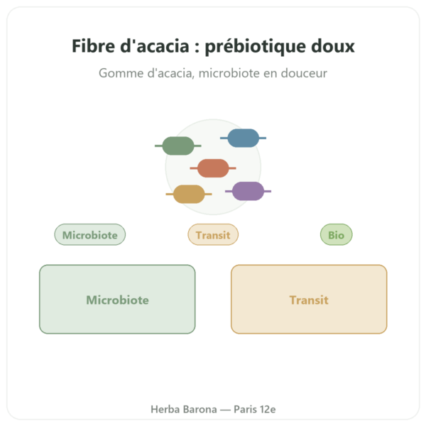 Fibre d'acacia bio Dynveo Poudre 200 g presentation Paris Herba Barona